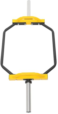 Korslyftstång med stativ och fällbara handtag, skivstång för knäböj, korslyft, axellyft, hexagonstång, hantelstång kan belastas upp till 150 kg (gul)
