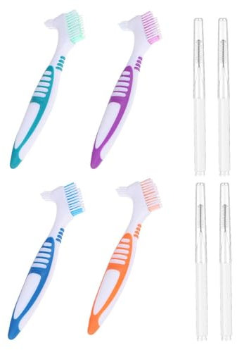 4 Brosses De Nettoyage Pour Prothèses Dentaires Et 4 Brosses Interdentaires, Outils De Nettoyage Pour Appareils Dentaires, Accessoires Pour Prothèses Dentaires