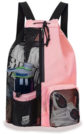 dellyy Zaino Mare, Zaino Da Spiaggia, Borsa Giochi Mare, Sportivo Impermeabile Di Grande Capienza, Unisex, Adatto Per Il Bagno, Il Nuoto, Il Fitness e i Viaggi (Rosa) (rosa)