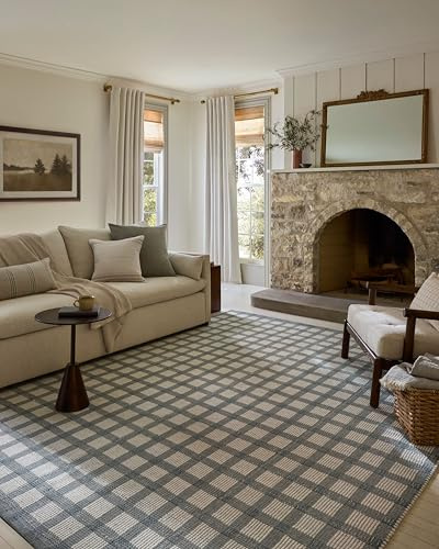 Loloi Magnolia Home by Joanna Gaines Ryder Collection RYD-02 Blue/Ivory 9'-3 x 13' Area Rug