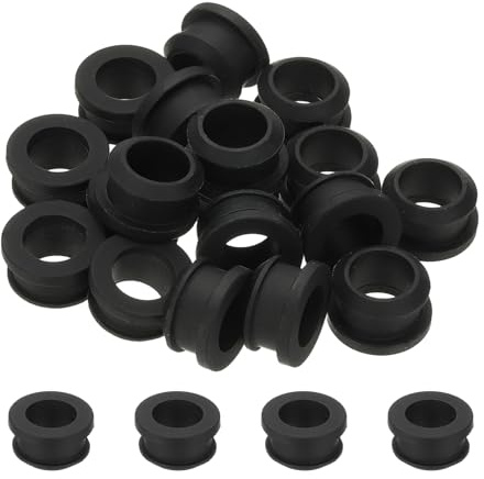 PATIKIL 18pcs Wire Grommet, 15mm Mounting Dia Plastic Grommets Cable Snap Bushing Cable Mounting Hose Bushing Grommet Protector Fasteners Locking Silicone for Wire Cable Hose, Black