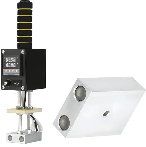 Máquina de prensa térmica portátil para cuero y madera, herramienta de estampado caliente de mano con control de temperatura digital, 300–600W, 0–400 ° C, para marca y arrugas personalizadas 5*7cm