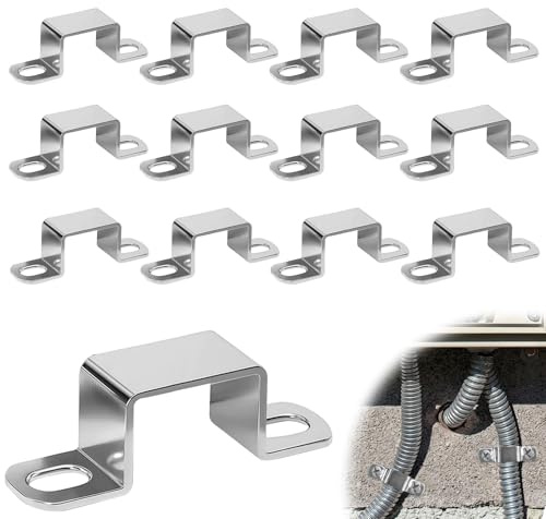 15 Stück Quadratrohrschelle, Rohrschellen 40mm Edelstahl Vierkantrohrschelle für Haustüren Fenstern Wasserversorgung Rohrleitungen