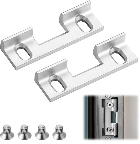 Enhon 2 Stk Austauschstück Typ 115 für Schließbleche, 46 x 14,4 x 9 mm | Verstellbar Schließbleche Austauschstück, 32 mm Schraubenlochabstand Aufschraubstück, Standard-Schließblech, NICHT Universal
