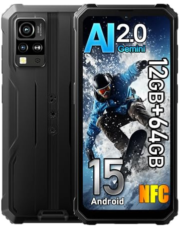 Blackview BV4800SE Android 15 Outdoor Handy ohne Vertrag, 12GB+64GB/2TB, 6.56 HD+ Outdoor Smartphone, 16MP, 5100mAh, IP68 Wasserdicht Baustellenhandy, 4G,5G WiFi,NFC,OTG,GPS,Gemini AI 2.0