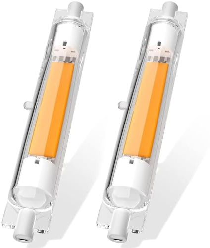 ACAATVE R7s-Led 118 mm 25W 26W 28W 30W Dimmbar Ersatz 250W 260W 280W 300W Halogen | Warmweiß 3000K 3000LM, Kein Flackern, 360-Grad-Licht für Stehlampe Deckenfluter Wandleuchte Haustürlampe, 4 Stück