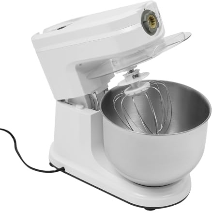 Robot de cuisine 3 en 1, mixeur multifonction, avec 6 ventouses, protection anti-éclaboussures, bol mélangeur de 6 l, récipient à jus de 1,5 l, pour cuisines, restaurants, boulangeries, blanc