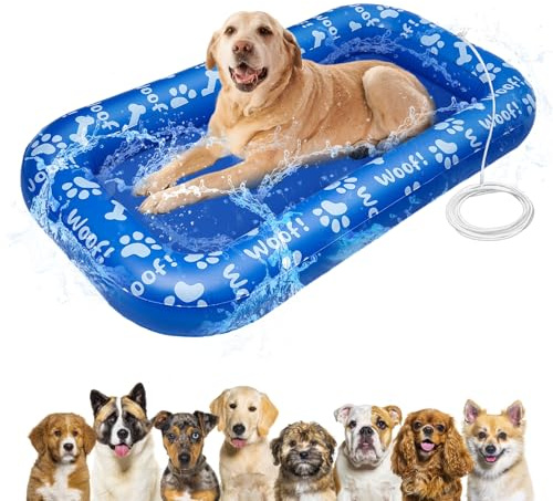 Yaskyly Hund Schwimmendes Floß Aufblasbares Schwimmendes Floß für Haustiere Hund Wasserspielzeug Schwimmfloß für Haustiere Schwimmende Hundeliege Haustier Luftmatratze Schwimmbad Strand Spielzeug