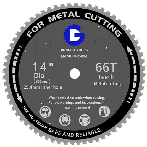355mm 66T Metal Cutting Saw Blade - Compatible with Evolution,TCT Cermet Carbide Tipped Circular Saw Blade 14 Inch, 25.4mm Arbor for Steel Stainless Steel Metal Pipe Cutting