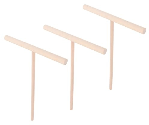 3 Pezzi Spatola T in Legno e Bambù per Crepe e Pancake