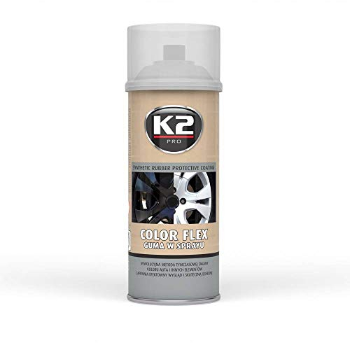 K2 Color flex, Sprühfolie, Sprühgummi, Flüssiggummi, ideal für Metall, Alu, Holz, Glas und Kunststoff, kann wieder entfernt werden, gelb, 400ml