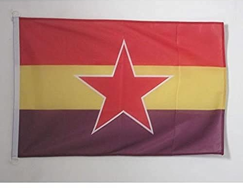 AZ FLAG Bandera Náutica España Republicana Estrella del Ejército 45x30 cm | Uso exterior y náutico Enseña náutica española resistente a la intemperie con costuras dobles y bordes reforzados