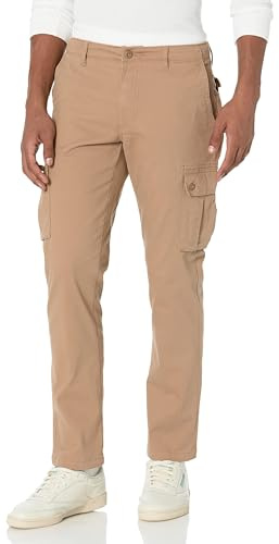 Amazon Essentials Men's Stretchiga cargobyxor med smal passform (finns i Big & Tall), Mörk kaki brun, 35W / 30L