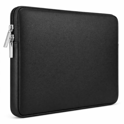 RAINYEAR 11 Pulgadas Funda Protectora para Portátil Piel Sintética Impermeable Bolsa Blanda Compatible con 11,6 MacBook Chromebook Surface Tablet DELL HP ASUS Laptop Portátiles,Negro