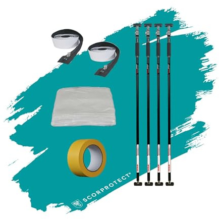 Scorprotect® Staubschutzwand Set Renovierung Höhe 2,90 m x Breite 5,00 m mit selbstklebenden Reißverschlüssen