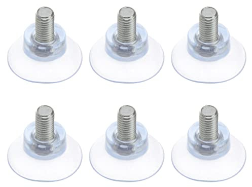 Baluue Ventosa de Vidrio Pvc Transparente Ventosas Anticolisión Soportes de Ventosa Almohadillas con Tornillos para Mesa de Vidrio (8X13 6Pcs)