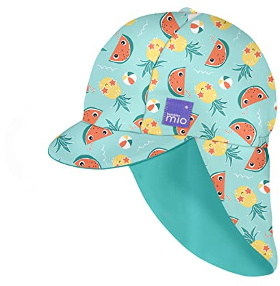 Bambino Mio, Casquette de Bain bébé réversible, Protection Solaire UPF40+, Couvre-Nuque intégré, Tropical, s-m (<12 Mois)