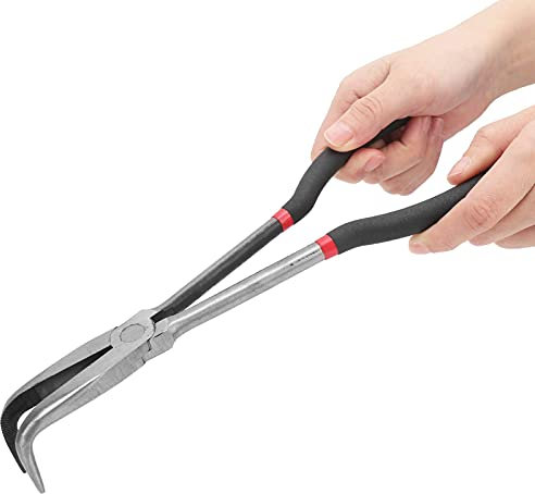 Pinza a Becchi Mezzotondi Professionale in Acciaio, 10 cm e 15,3 cm, per Tornitura e Lavorazione Utensili