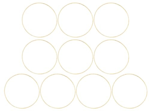 TOYANDONA Ringe Metall Kranz Rahmen: 10cm Makramee Ring DIY Basteln Golden Metallringe 10 Stück Drahtring Handwerk Material Hochzeit Weihnachten Festival Party Dekoration