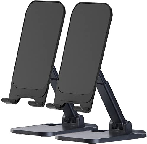 PEARL Tablet Halter: 2er-Set Faltbarer Universal-Smartphone & -Tablet-Ständer, verstellbar (iPad Ständer, Handyhalter Tisch, Kfz Halterung)