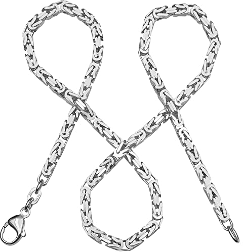modabilé Königskette Herren Halskette 925 Sterling Silber (50cm lang I 3,2mm breit) I Silberkette ohne Anhänger Kurz I Ketten Männer, Damen, Herr I Silberne Kette Mann