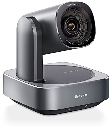 Tenveo 4K PTZ Kamera AI Auto Tracking 12X Optischer Zoom HDMI/USB3.0/PoE/ RJ45 Streaming Kamera für Kirche Videokonferenz Broadcast Zoom Skype Teams, Red Dot Design Gewinner