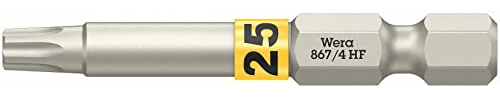 Wera - 05060509001 - Inserti con funzione di ritegno, 867/4 TORX® HF Inserti con funzione di ritegno, TX 25 x 50 mm