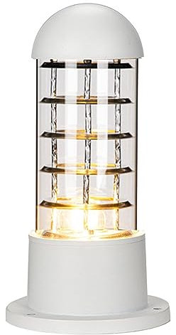 Mengjay Lampadaire Exterieur éclairage Terrasse, Borne Lumineuse Jardin,E27 Etanche Rustique Sur Pied Décoration Aluminium Éclairage De Jardin Éclairage moderne Lampe Pilier Portail (Blanc)