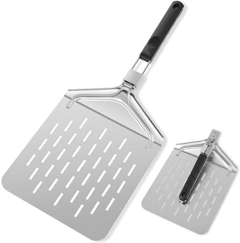 Pizza perforata buccia 22,2 × 9,4 pollici Pizza rettangolare Torning buccia con manico in acciaio inossidabile pizza peeldle pieghevole pizza spatola spaddle antiaderente per pizza per casa xiangbaosh
