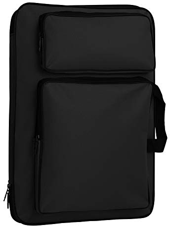 OhMill Reißbretter Tasche A3 Zeichentasche Wasserdicht Multifunktional Kunstmappe Rucksack zum Aufbewahren Skizzieren Zeichenzubehör Kunstwerke Diagramme Zeichentafeln (Schwarz)