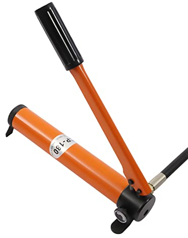 350cc Tragbare Manuelle Hydraulikpumpe aus Stahl, Hydraulische Einwirkend Handpumpe mit Bediengriff und Schlauch, Hydraulic Manual Hebepumpe für Separate Hydraulikwerkzeuge