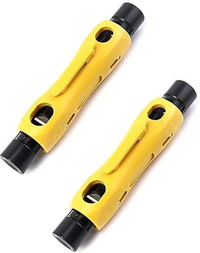 SVRITE 2er-Pack Gelbe Doppelseitige Koax-Abisolierer Koax-Abisolierer für RG7/11 und RG59/6/6Q
