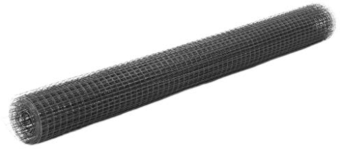 CIADAZ Drahtzaun Stahl mit PVC-Beschichtung 25x1,5 m Grau, Maschendrahtzaun, Gartenzaun, Hühnerzaun, Hundezaun, Hasendraht, Draht Zaun 143656