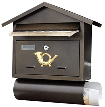 WxuuLTGJR Mailbox Vintage Mailboxes with Sight Window Post Box Wall Mount with Mailbox for Newspaper Letters Magazine Drop Box More Sturdy