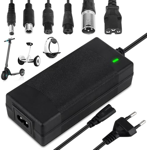 Mineup 42V 2A Hoverboard Ladekabel, E Scooter Ladegerät, Ladegeräte für Scooter, E Scooter Ladekabel mit 6 Anschlüssen, Ladegerät Für E Scooter für Hoverboard, Elektroroller und Elektrofahrräder, EU