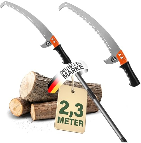 easimo | Astsäge Teleskop für Baumbeschneidung I Säge mit Teleskopstiel einstellbar auf bis zu 2.3m I Teleskop Baumsäge Baumschneider Baum Hochentaster