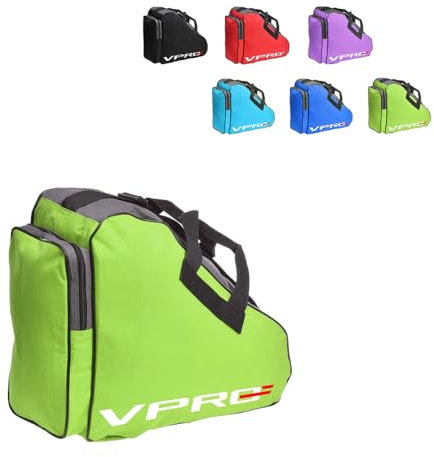 VPRO Schlittschuhtasche inliner Tasche, Roller Skate Bag, Inline Bag, Ice Skate for Children/Adults, mit Tragegurt und Reißverschluss (grüner)