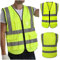 CCSOVO Hi Vis Vests for Women Men High Visibility Reflective Safety Vests Breathable With Pocket Zipper for Build Oudoor Work Meet ANSI/ISEA Standard (UK, Alpha, XL, Regular, Regular, Cloth-Green)