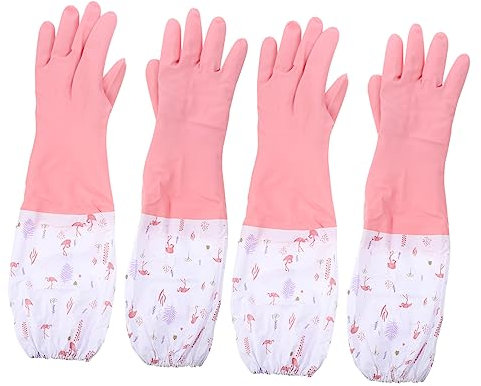UTHCLO 2paar Gummihandschuhe Spülhandschuhe Lange Küchenhandschuhe Schutz Handschuhe Für Geschäft s