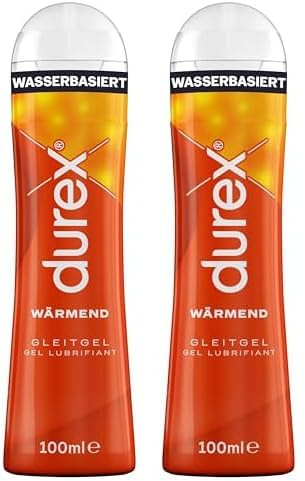 Durex Gleitgel Wärmend – Gleitmittel für wärmende Effekte & angenehme Gleitfähigkeit – 100 ml (1 x 100 ml) (Packung mit 2)