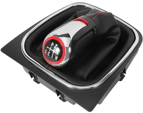 FanPaYY Palanca de cambio de 5 velocidades, compatible con VW Golf 6 Golf 5 A5 MK5 GTI GTD R32 2004-08 Scirocco 2009-2014 rojo Palanca de cambio