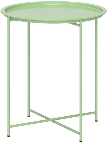 Outsunny Beistelltisch Klappbar Kaffeetisch Wetterfest Ø46 x 50 cm Grün