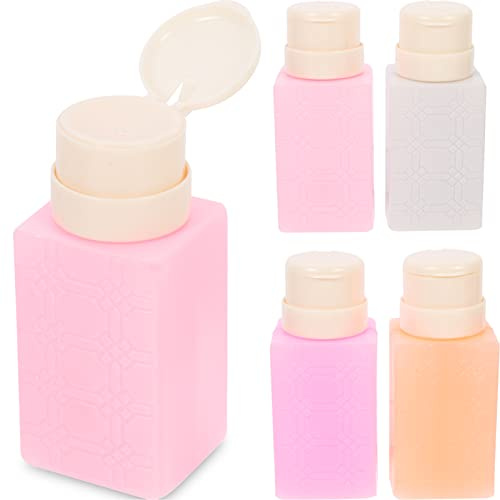 OATIPHO 4pcs Empty Pump Bottles Refillable Liquid Bottles for Nail Polish Remover for Cleaning