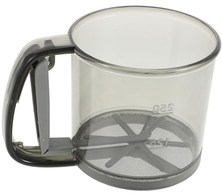 Ipetboom Semi Automatic Flour Sifter Hand Crank Kitchen Gadget for Sifting Flour Powdered Sugar for Home Baking Gray Convenient Handheld Design for Even Powder Distribution
