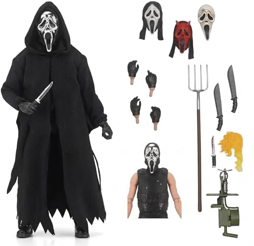 Ghostface Action Figure, 18cm Posable Horror Figurine with Accessorie, PVC Model Statue for Collectors, Home Décor