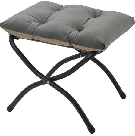 Klappbares Ottoman, 38cm Klappbares Fußstütz-Stool, Tragbares kleines Fußstool für Couch, Zusammenklappbares Fußstütz-Ottoman für Sofa, Akzent-Polster-Ottomans für Wohnzimmer, Schlafzimmer, Dunkelgrau