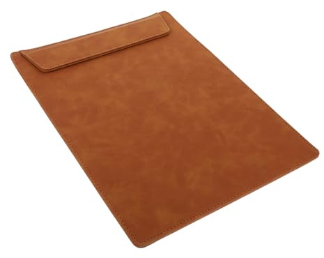 Portapapeles Práctico A4 de Cuero Marrón para Documentos y Archivos