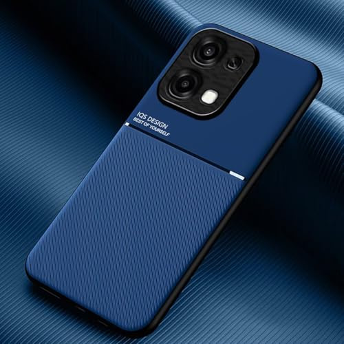 COMAKU Cover per Oppo A6 Pro 5G/4G, Ultrasottile PU + TPU Silicone Antiscivolo Antiurto Case Con Texture Bumper Custodia Cover - Blu