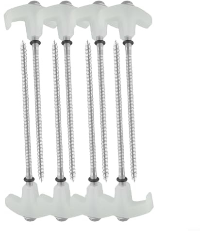 Solaughguy Estacas de rosca de 8 pulgadas para tienda de campaña, anclajes resistentes para acampar al aire libre, picos roscados para tiendas de campaña, toldo, cenador, toldo, líneas o lonas (blanco