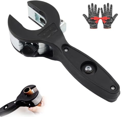 Tagliatubi a cricchetto, strumento di taglio rapido per tubi con una sola mano, per tagliare tubi in acciaio inox rame alluminio da 15,6-3,8 cm, taglierina a cricchetto, utensile manuale resistente
